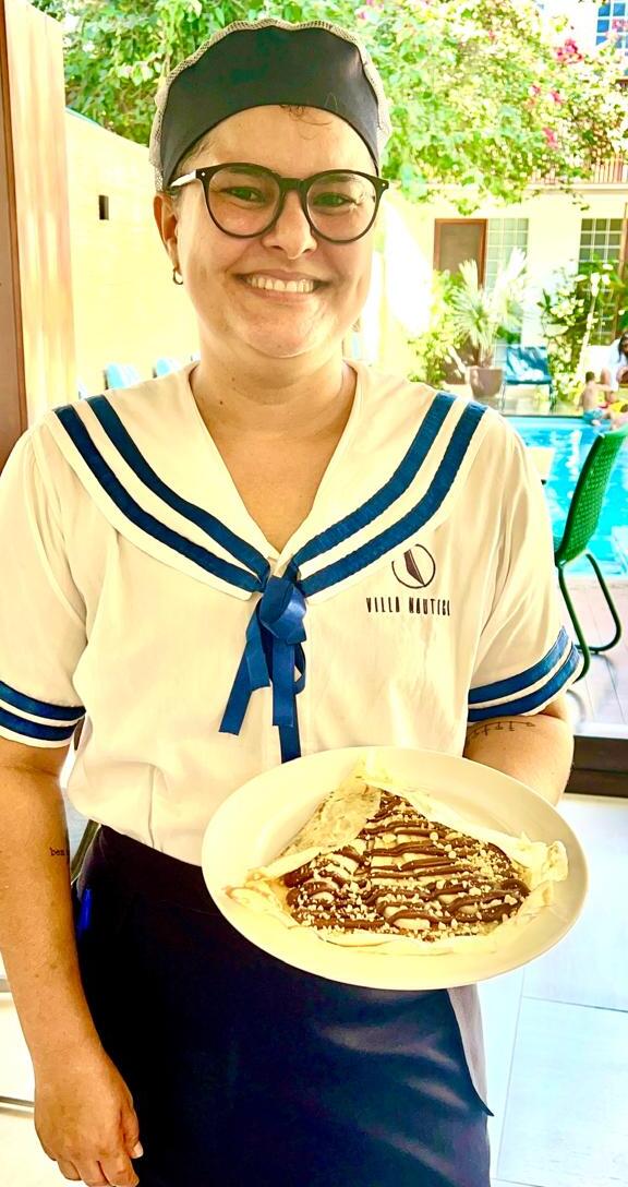 Crepe Sofie servido no Villa Náutica